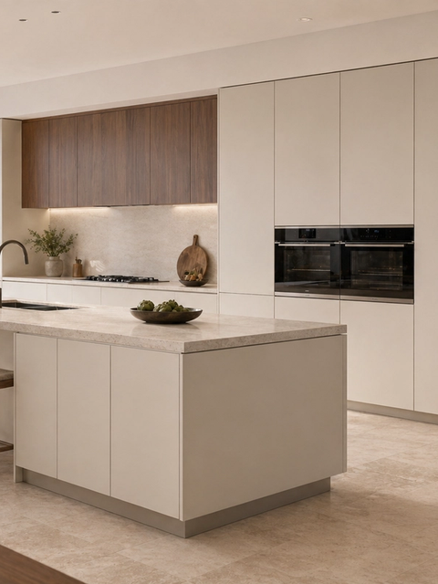 Fadior Dream Home Kitchen Suite with Frameless Pearl Utility Spine — 304 stainless steel kitchen system, front view
