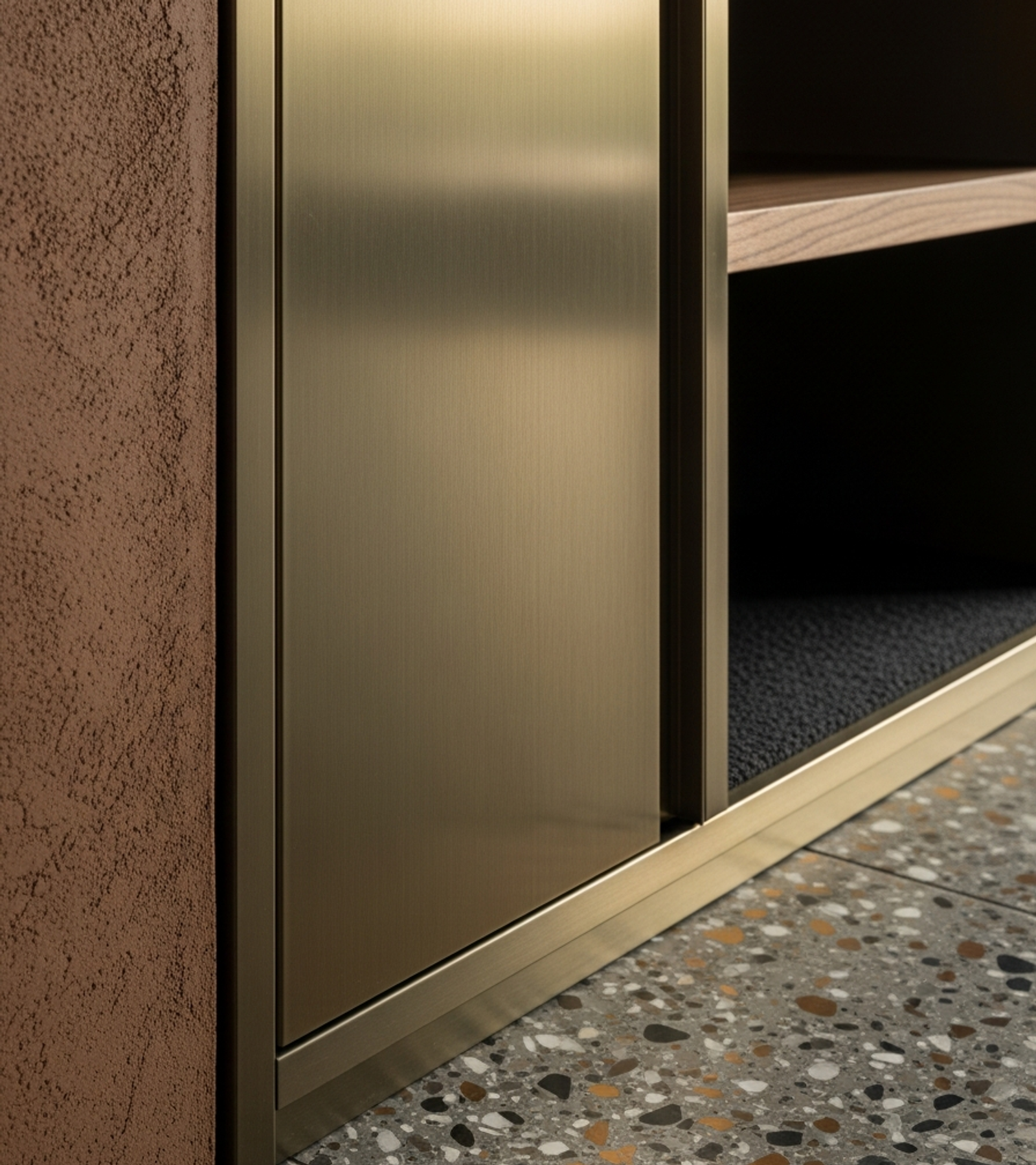 Fadior Brera Wardrobe Suite — close-up of stainless steel finish and hardware detail