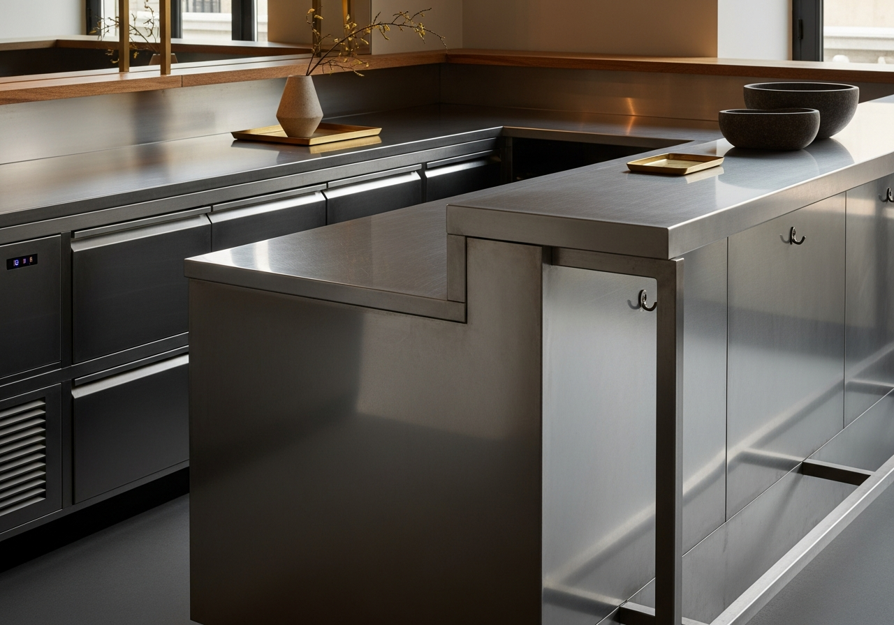 Fadior Paris Michelin-Star Commercial Kitchen — bar counter detail