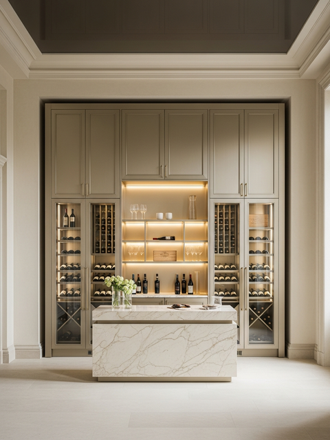 Fadior Grotto Wine Cabinet Suite — 304 stainless steel wine cabinet system, front view