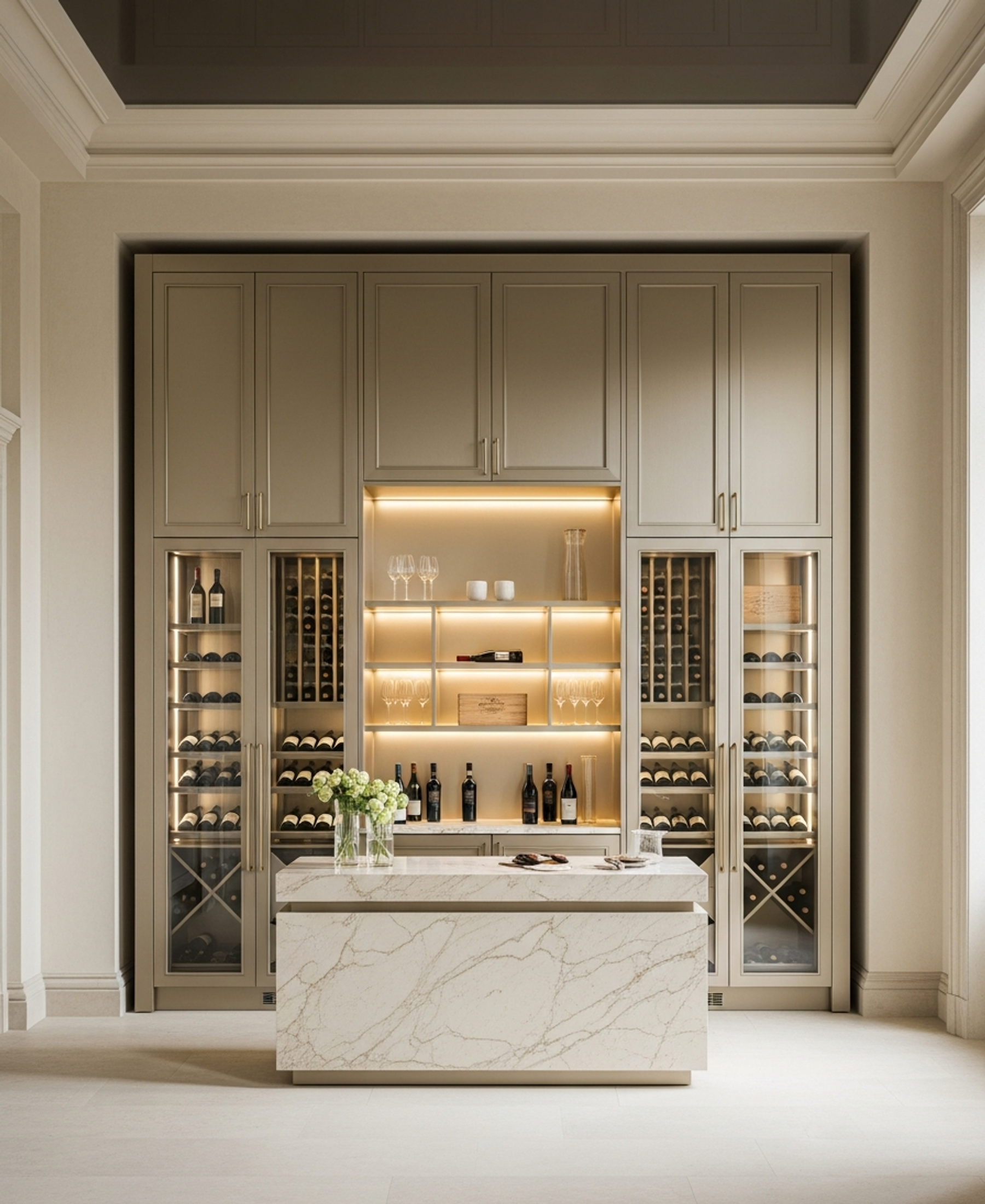 Fadior Grotto Wine Cabinet Suite — 304 stainless steel wine cabinet system, front view