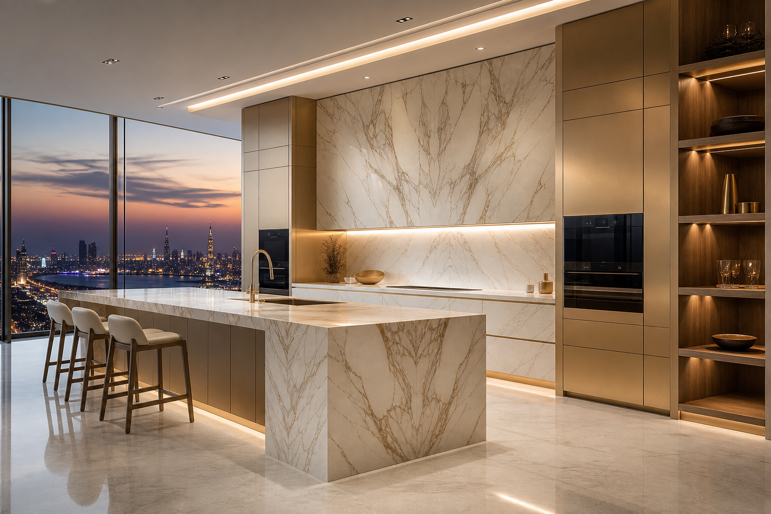 Fadior Atelier Kitchen Suite with Volume-Matched Chef Wall — interior room context showing cabinet integration