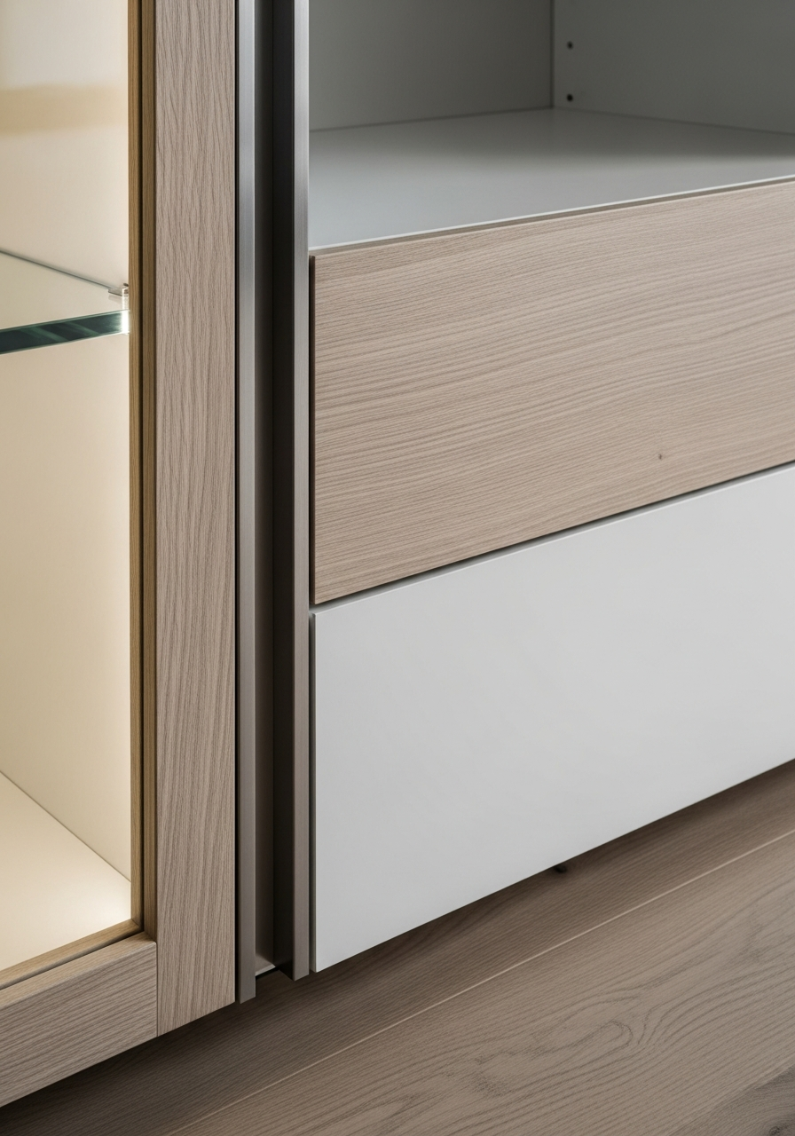 Fadior Brera Wardrobe Suite — close-up of stainless steel finish and hardware detail