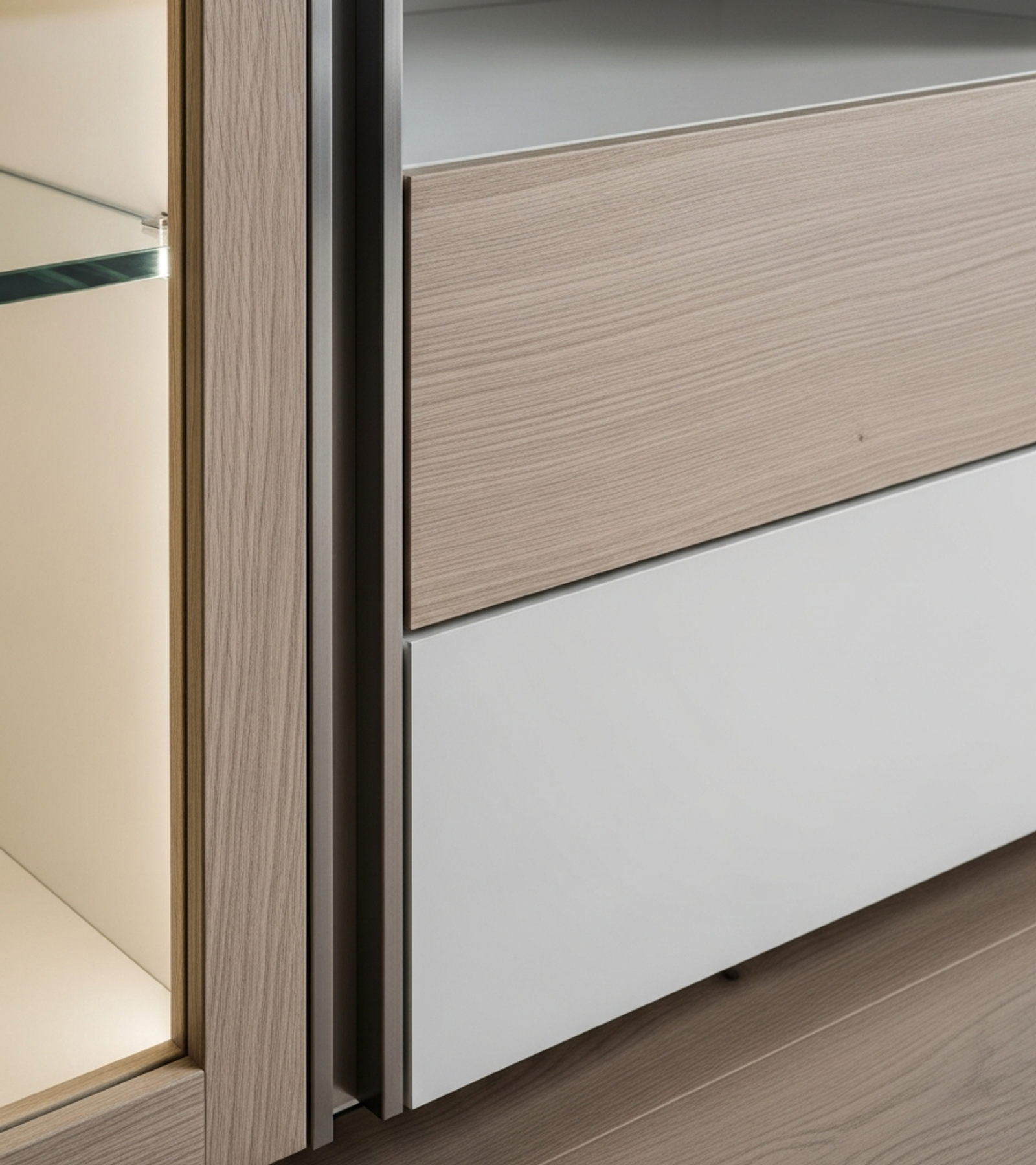 Fadior Brera Wardrobe Suite — close-up of stainless steel finish and hardware detail