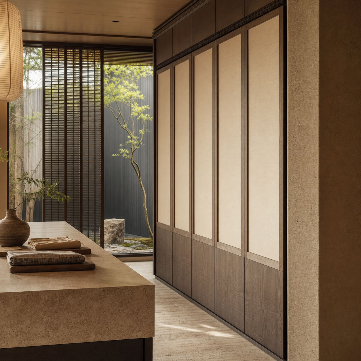 Fadior Resonance Wardrobe Suite with Washi Datum Portal — lifestyle setting with natural light and residential styling