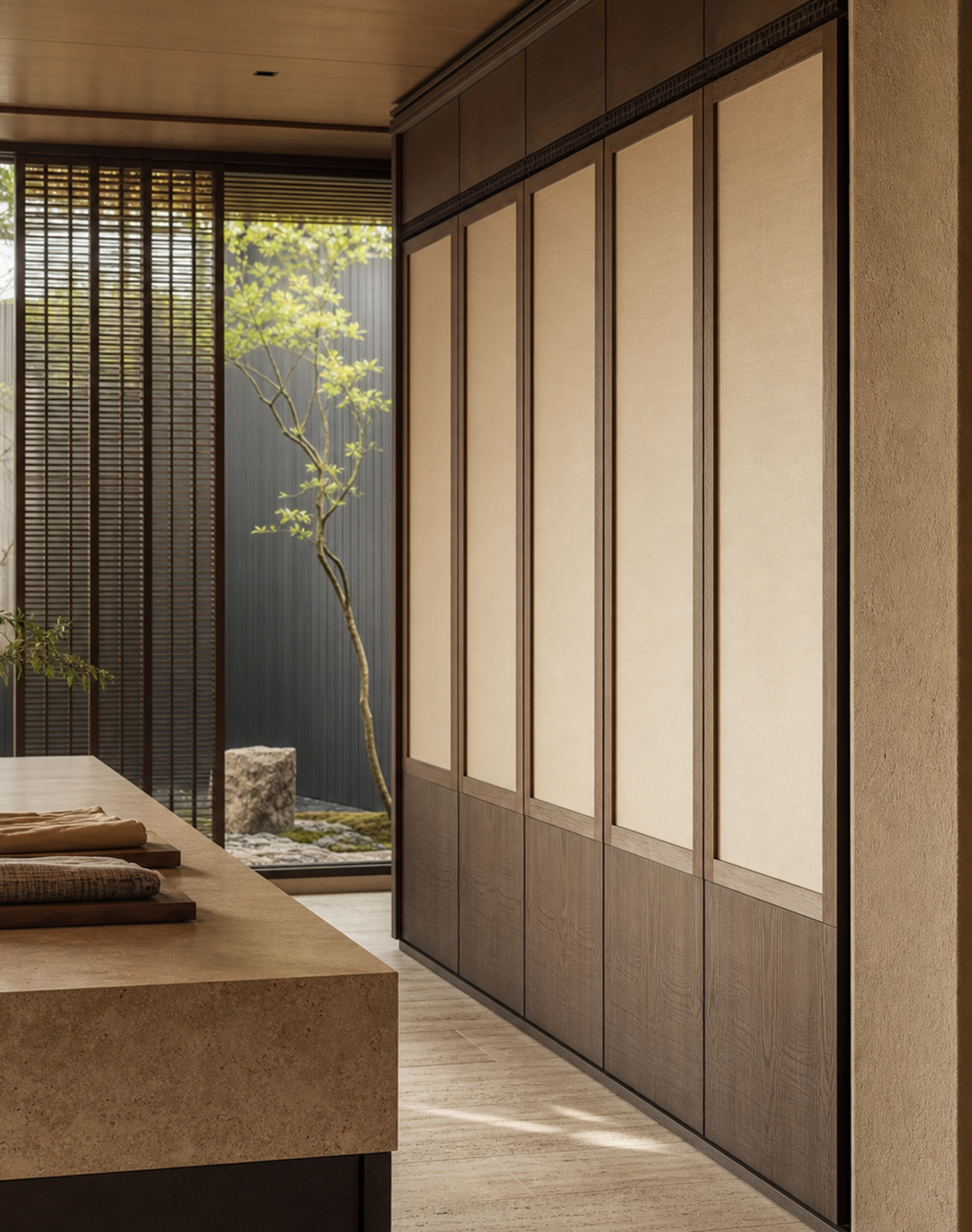 Fadior Resonance Wardrobe Suite with Washi Datum Portal — lifestyle setting with natural light and residential styling