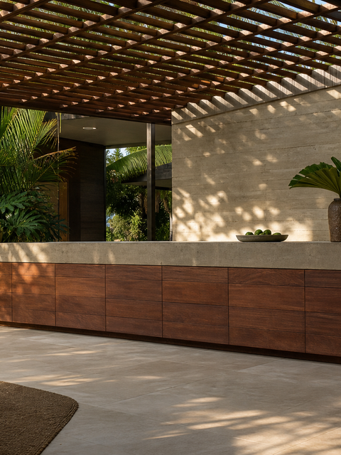 Fadior Horizon Outdoor Kitchen Suite with FSC Ipe Provision Bar — 304 stainless steel outdoor kitchen system, front view