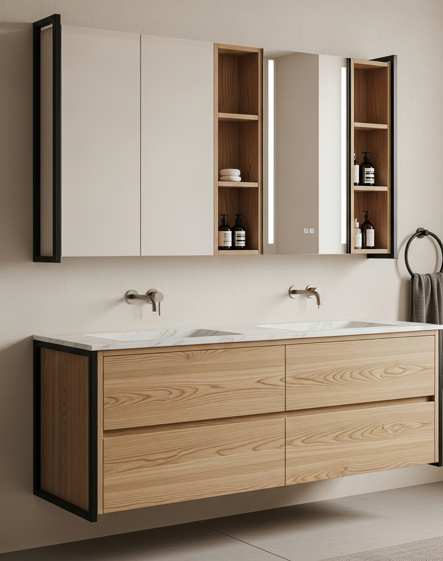 Fadior Acqua Washstand Vanity — interior room context showing cabinet integration