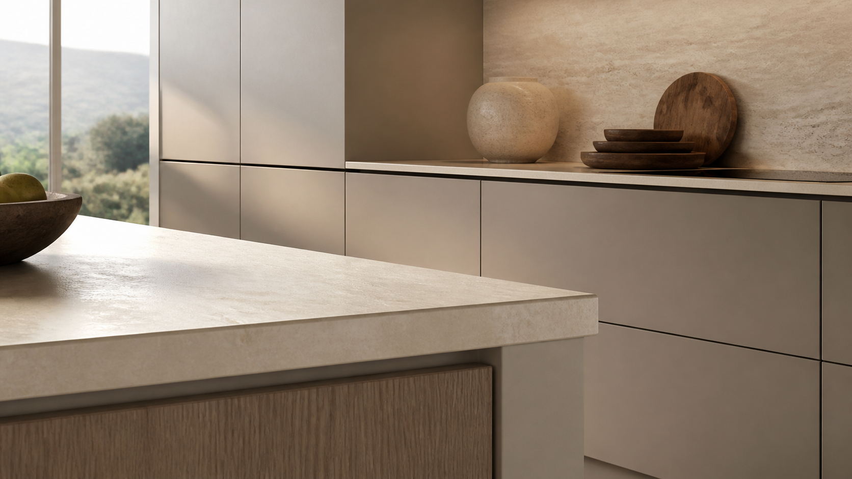 Fadior Pavilion Kitchen with Silent Service Spine — close-up of stainless steel finish and hardware detail