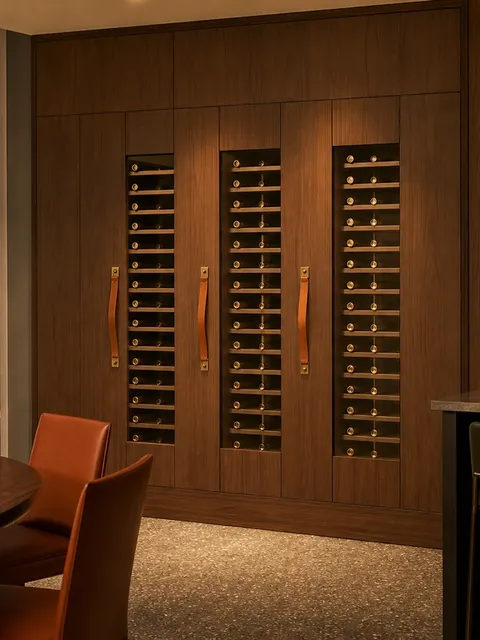Suite de Armario de Vinos Gloria con Espina Dorsal de Botellas de Latón Silencioso