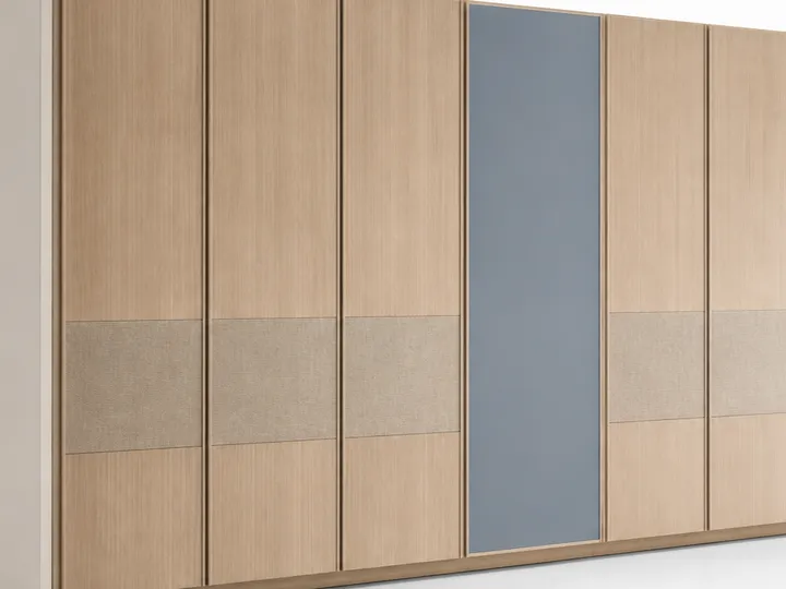Fadior Onyx Wardrobe Suite with Misty Blue Dressing Alcove — 304 stainless steel wardrobe system, front view