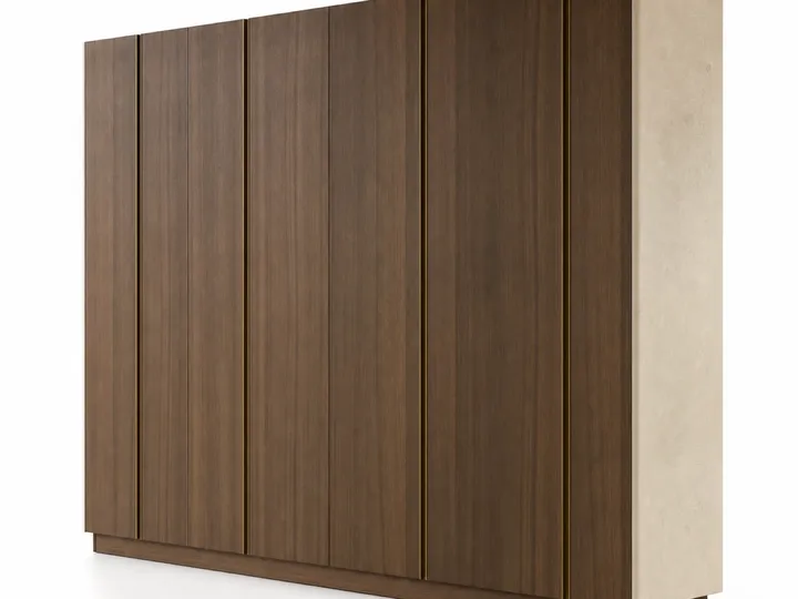 Fadior Voyage Wardrobe Suite with Bronze Veil Packing Wall — 304 stainless steel wardrobe system, front view