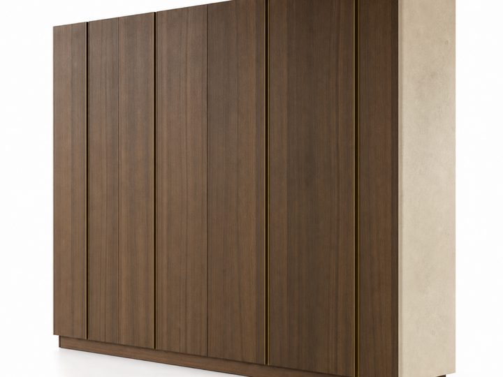 Fadior Voyage Wardrobe Suite with Bronze Veil Packing Wall — 304 stainless steel wardrobe system, front view