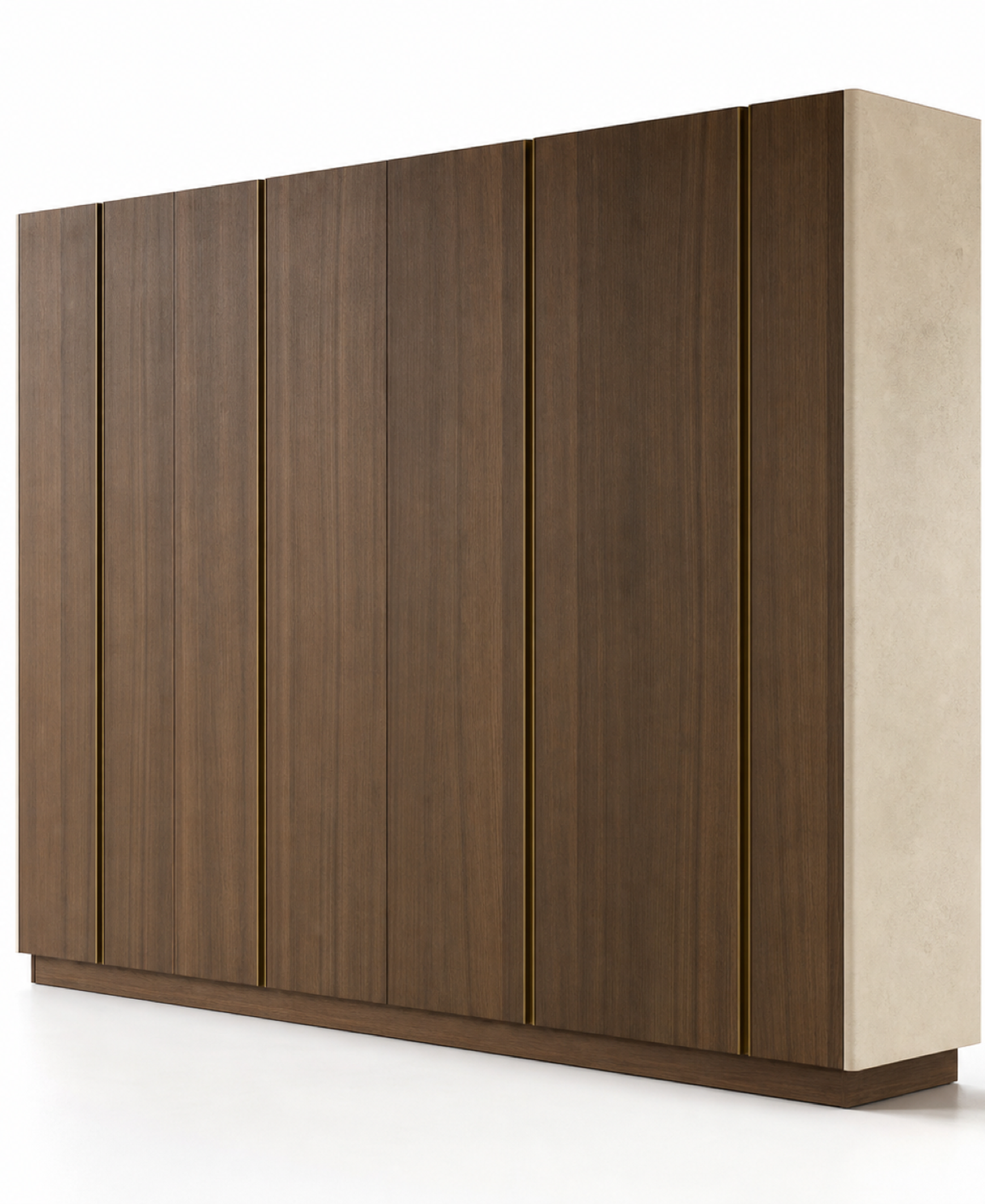 Fadior Voyage Wardrobe Suite with Bronze Veil Packing Wall — 304 stainless steel wardrobe system, front view