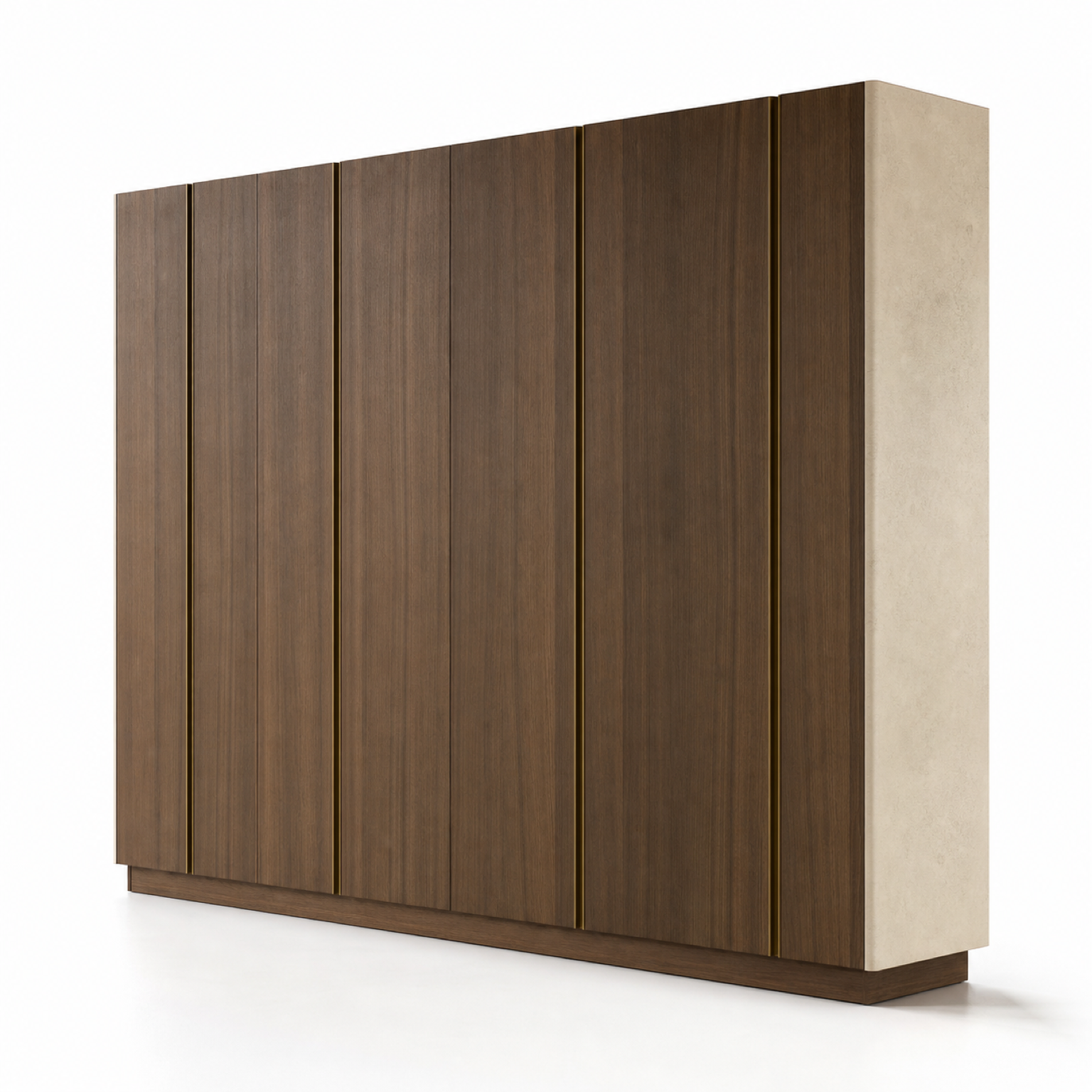 Fadior Voyage Wardrobe Suite with Bronze Veil Packing Wall — 304 stainless steel wardrobe system, front view