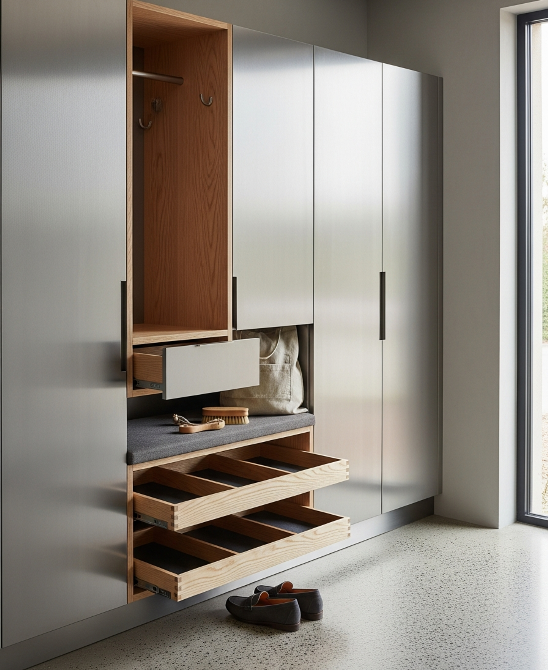 Fadior Archetype Entryway Suite — 304 stainless steel entryway system, front view