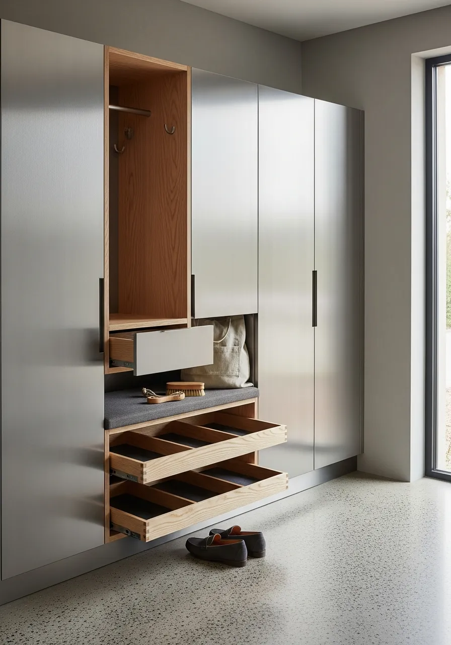 Fadior Archetype Entryway Suite — 304 stainless steel entryway system, front view
