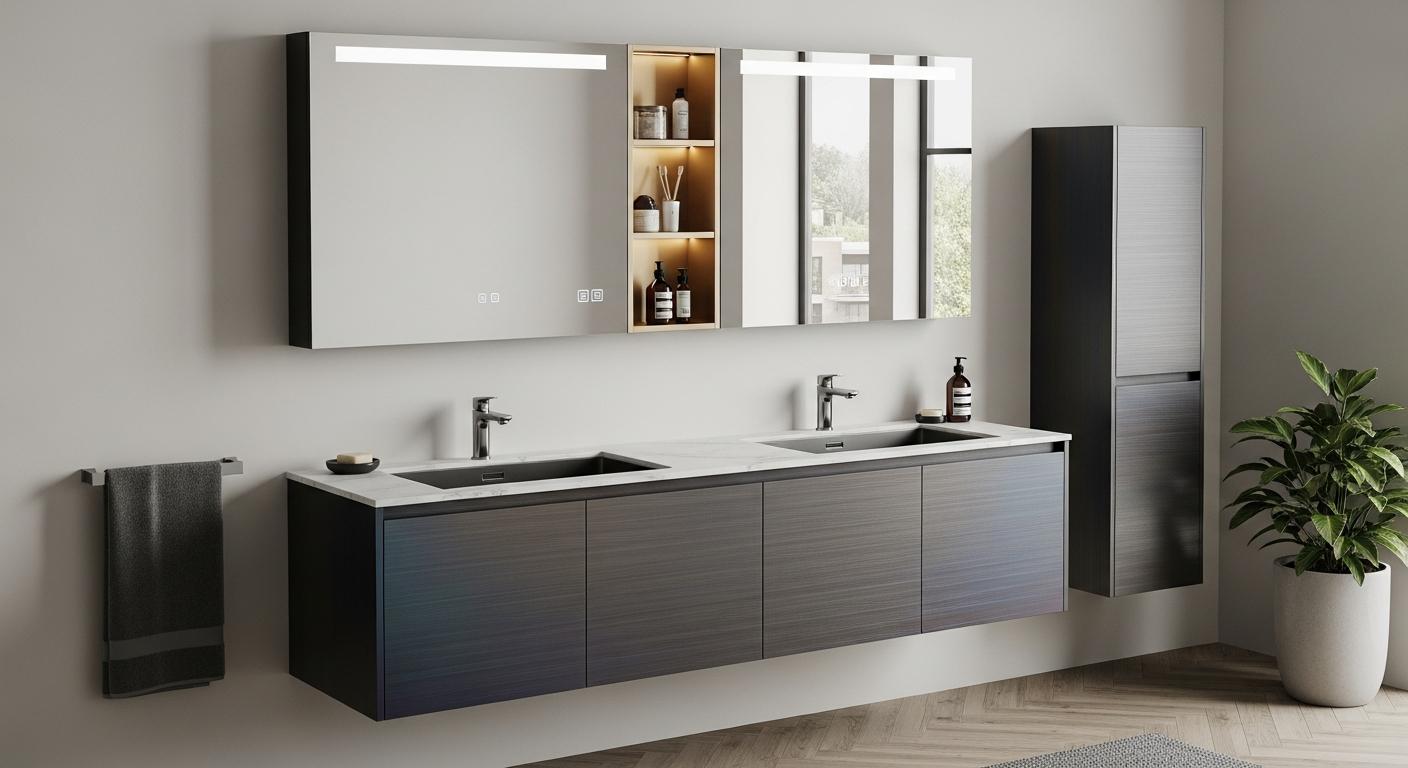 Fadior Acqua Bath and Vanity Suite — lifestyle setting with natural light and residential styling