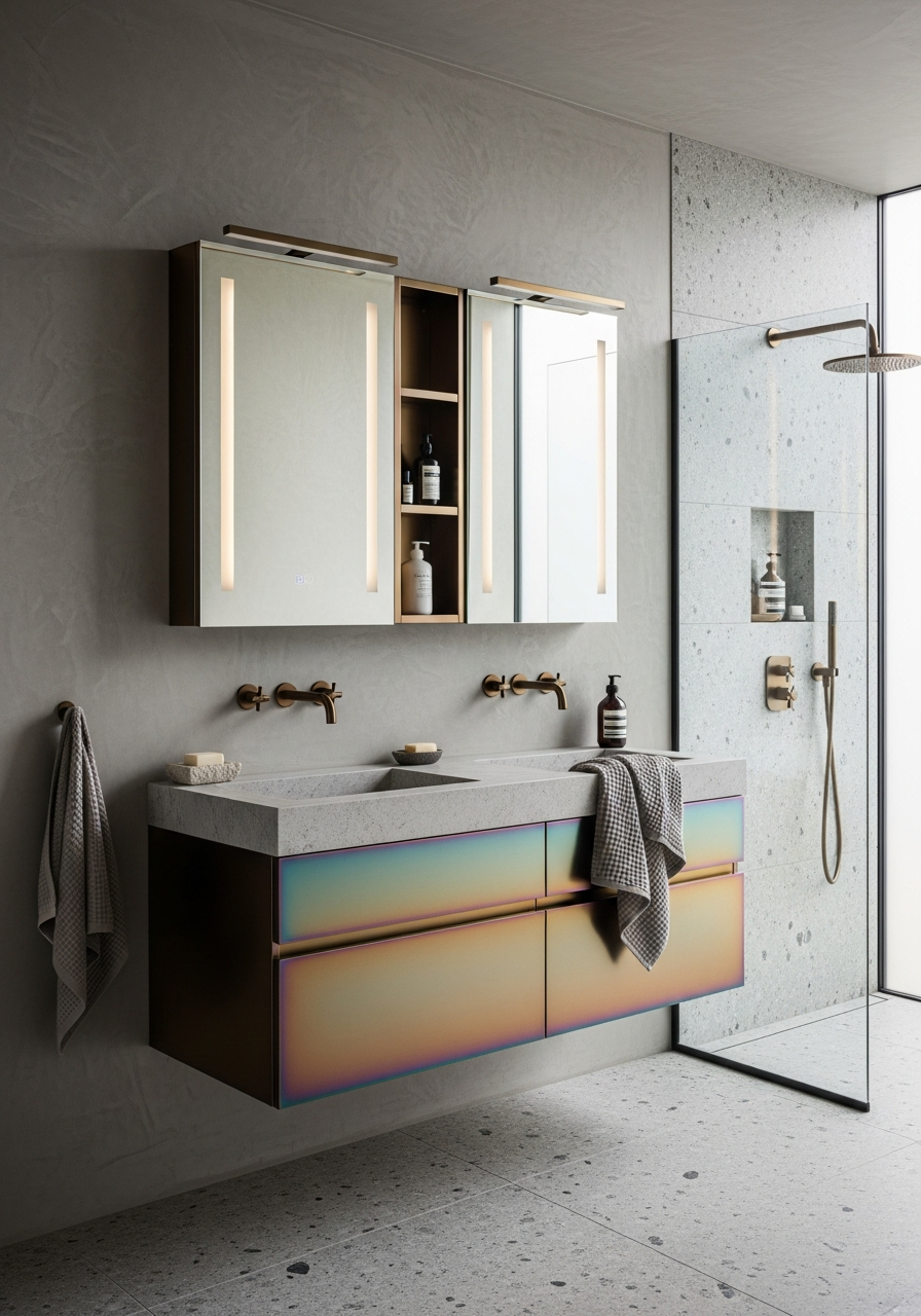Fadior Acqua Monolith Vanity — 304 stainless steel bath and vanity system, front view