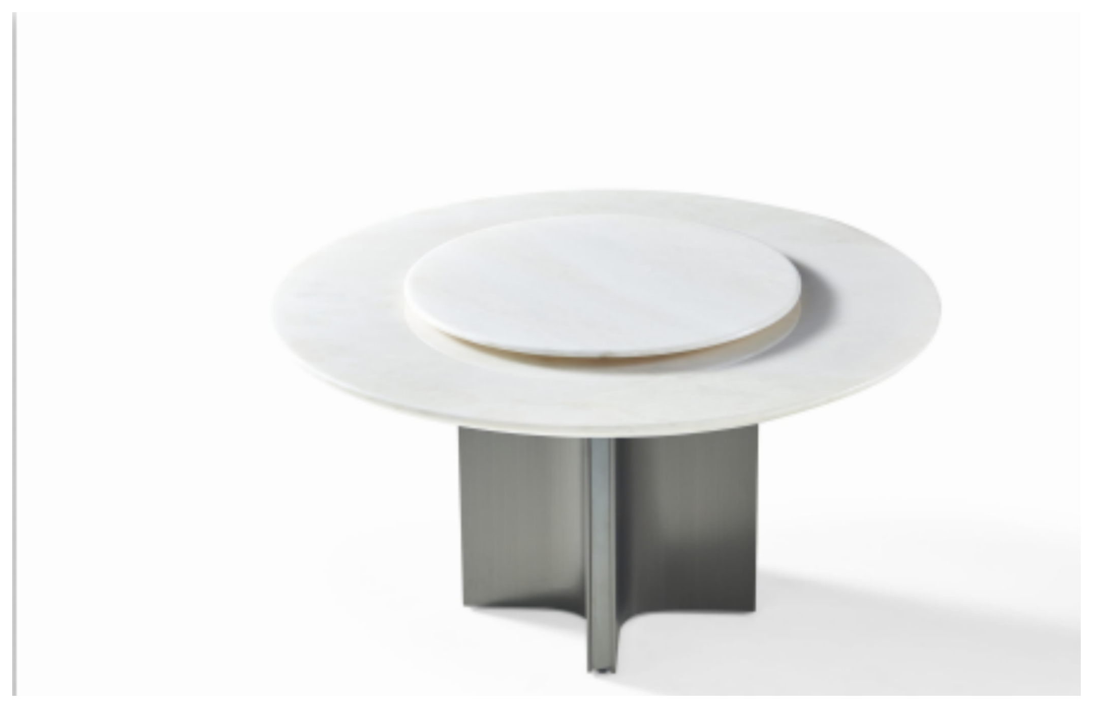Stone-Top Marble Dining Table φ135+φ90 转盘 product photo for FADIOR HOME shop