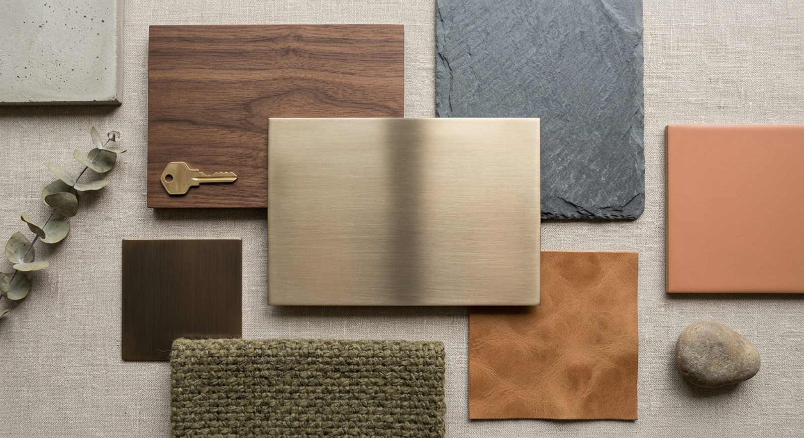 PVD Satin Finish material palette with complementary finishes