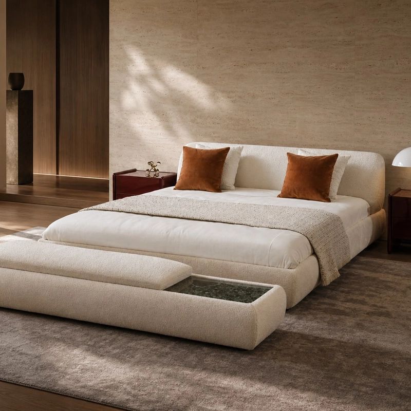 Upholstered Bed (Premium fabric) styled in a FADIOR HOME interior setting