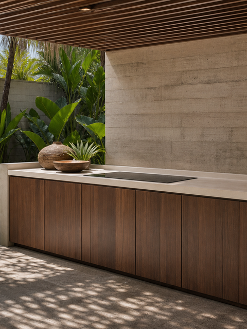 Fadior Horizon Outdoor Kitchen Suite with Staron Seamless Counter Cove — 304 stainless steel outdoor kitchen system,