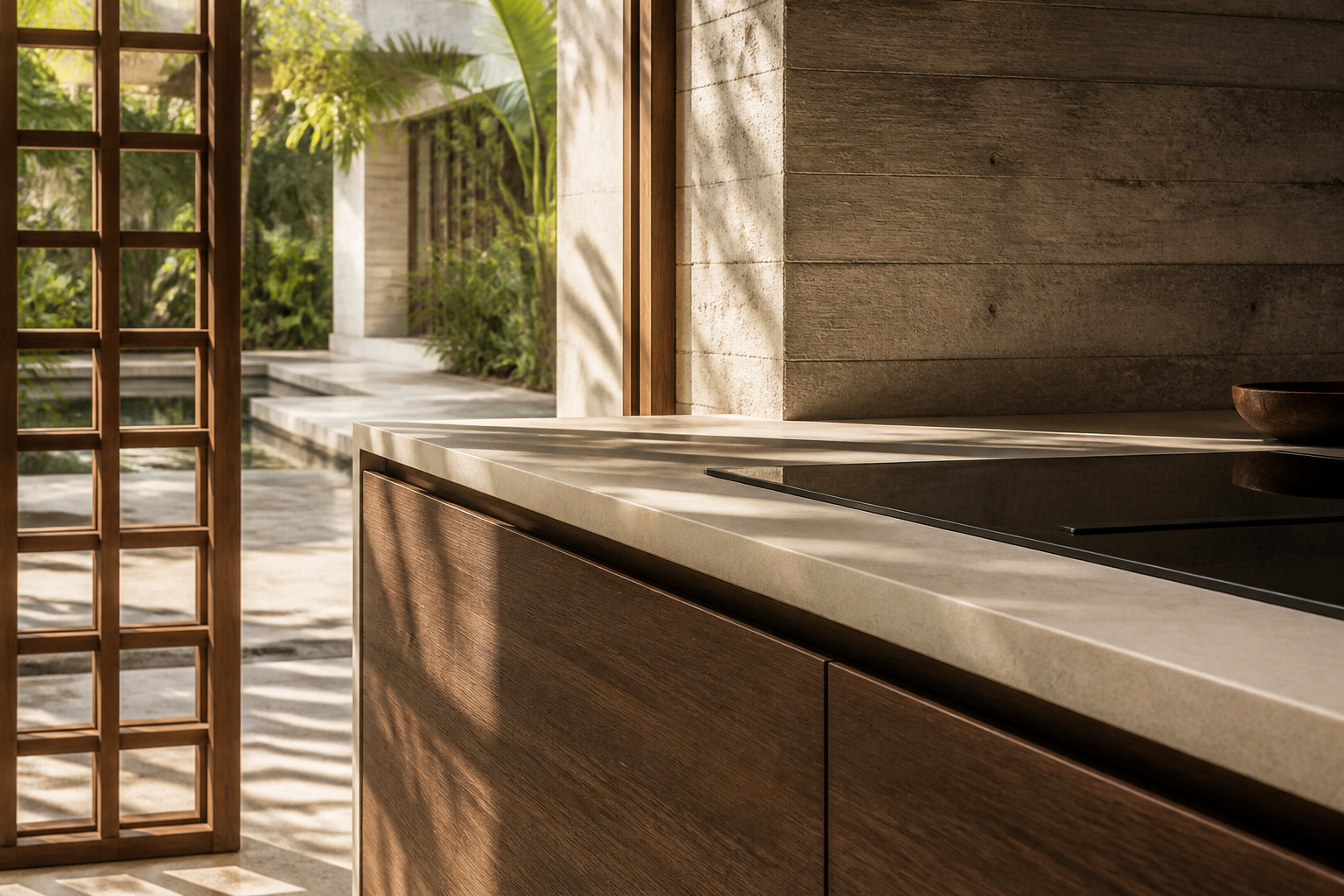 Fadior Dream Home Kitchen Suite with Thermal Worktop Axis — close-up of stainless steel finish and hardware detail