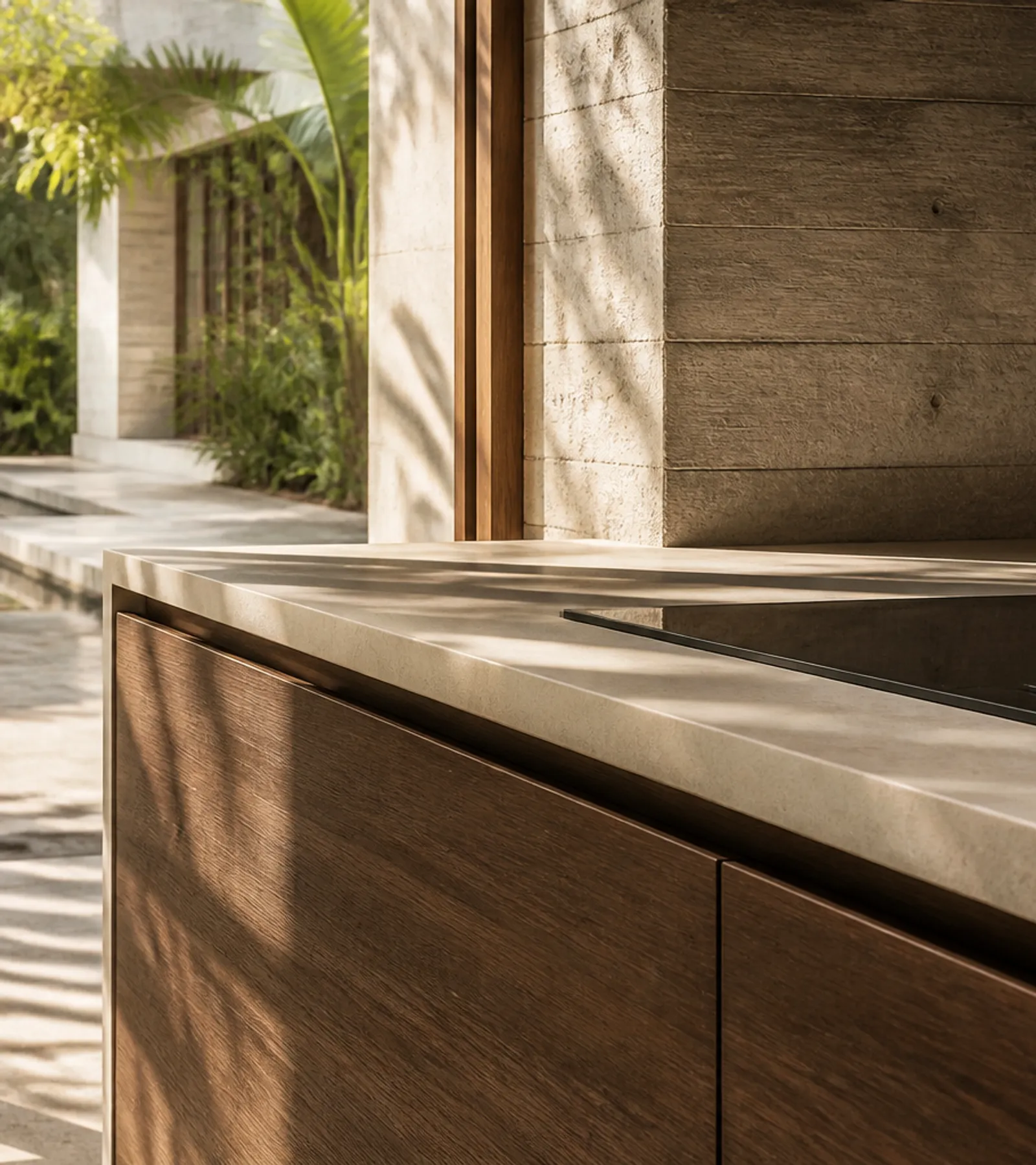 Fadior Dream Home Kitchen Suite with Thermal Worktop Axis — close-up of stainless steel finish and hardware detail