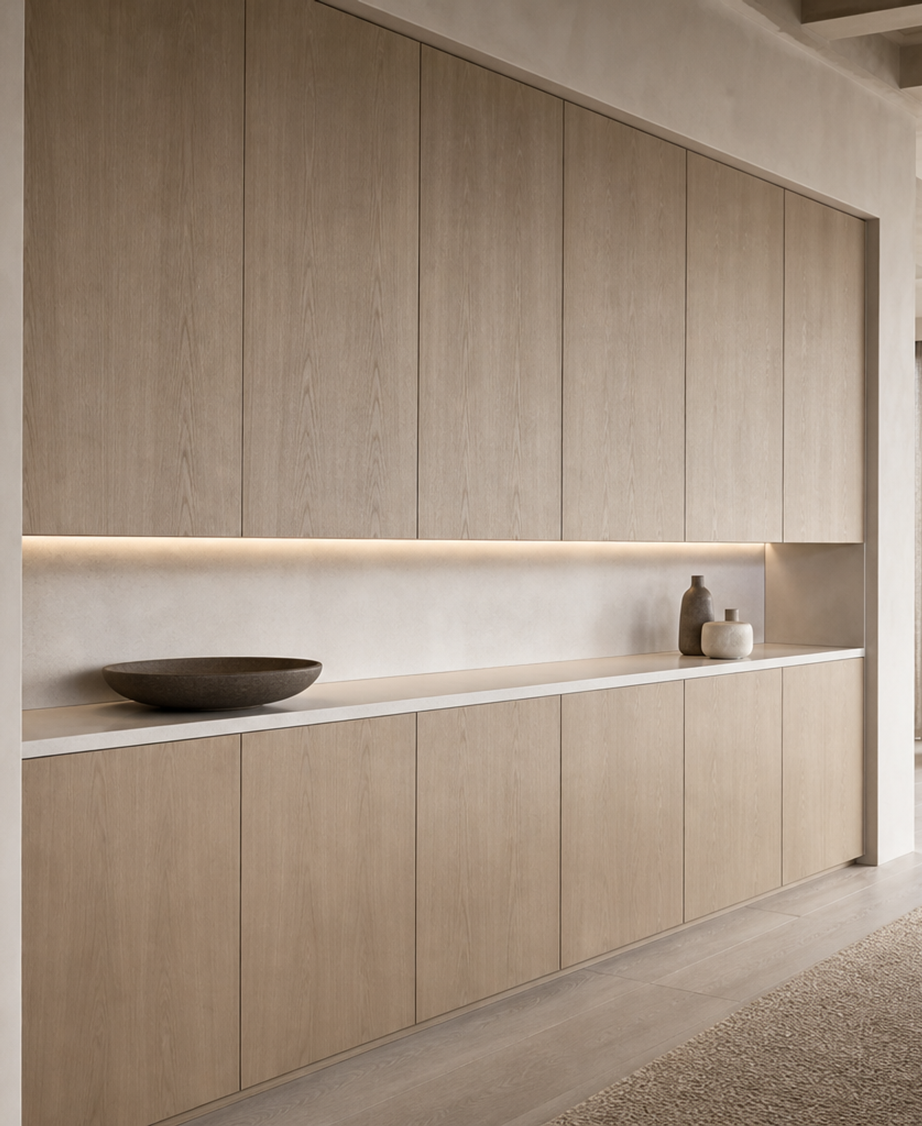 Fadior Grotto Wine Cabinet Suite with Milan Cellar Specification Wall — 304 stainless steel wine cabinet system, front view