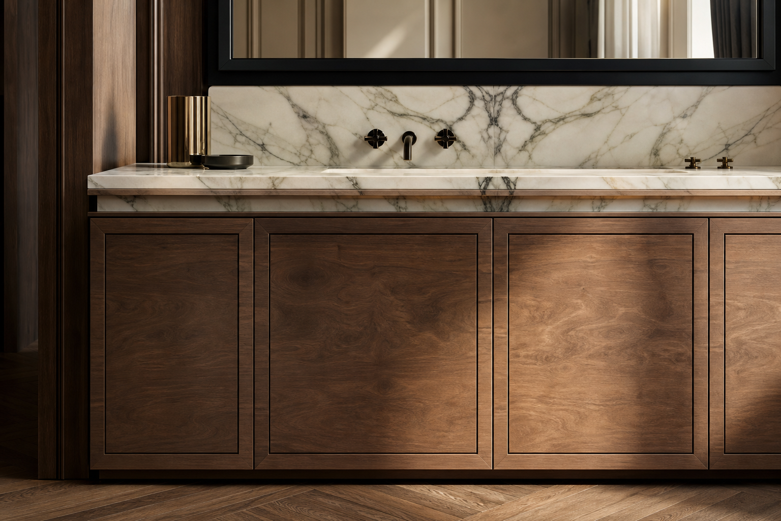 Fadior Voyage Bath Vanity Suite with Sanctuary Mixer Wash Terrace — close-up of stainless steel finish and hardware detail