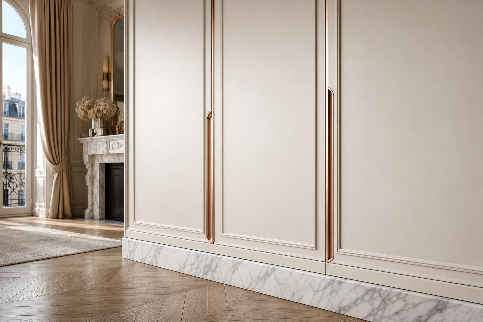 Fadior Eclipse Wardrobe Suite with Reconfigurable Frame Dressing Axis — close-up of stainless steel finish and hardware detail