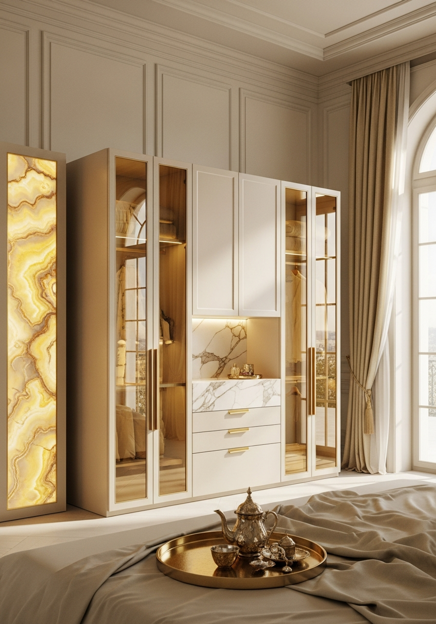 Fadior Brera Wardrobe Suite — 304 stainless steel wardrobe system, front view