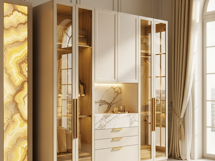 Fadior Brera Wardrobe Suite — 304 stainless steel wardrobe system, front view