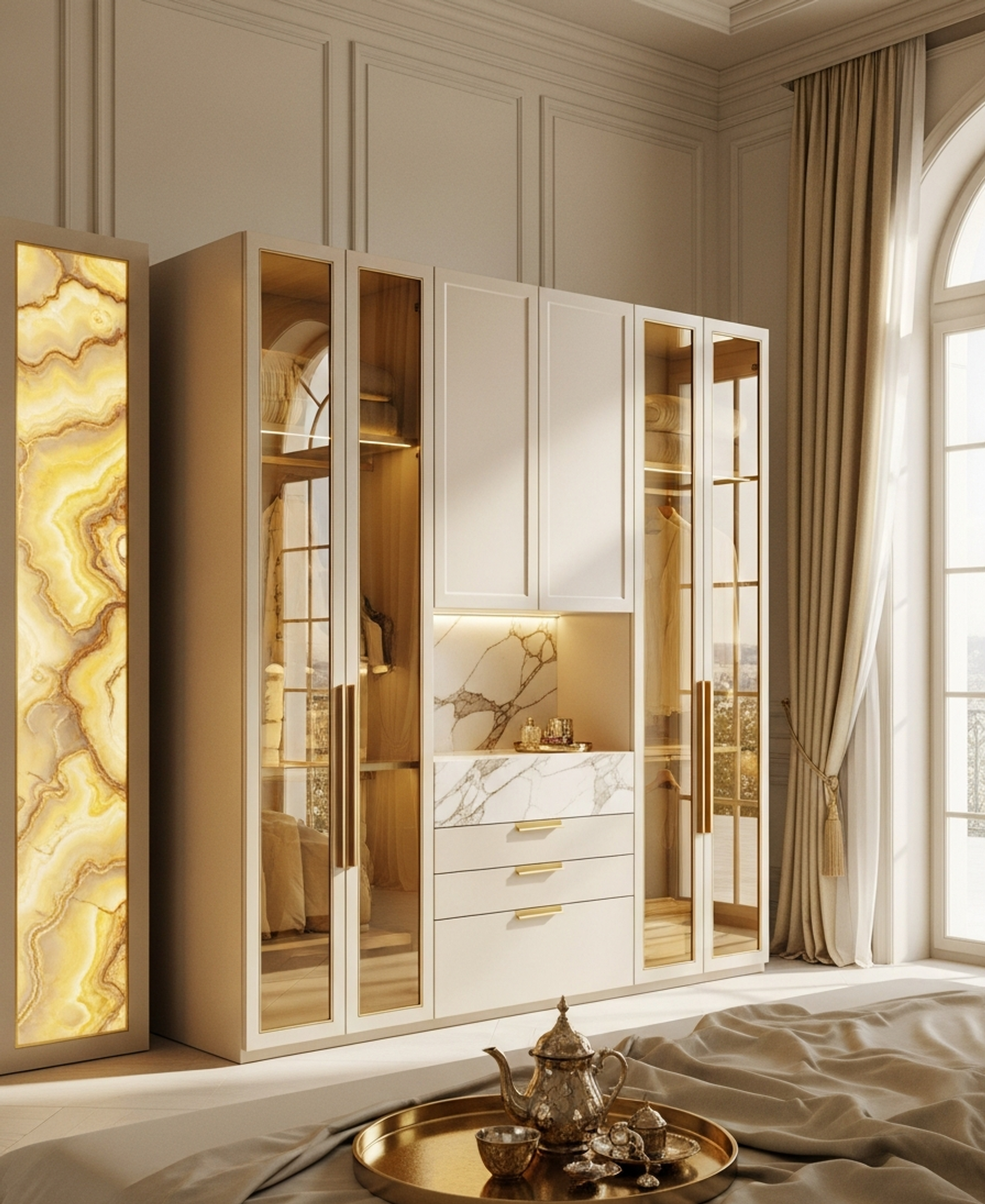 Fadior Brera Wardrobe Suite — 304 stainless steel wardrobe system, front view