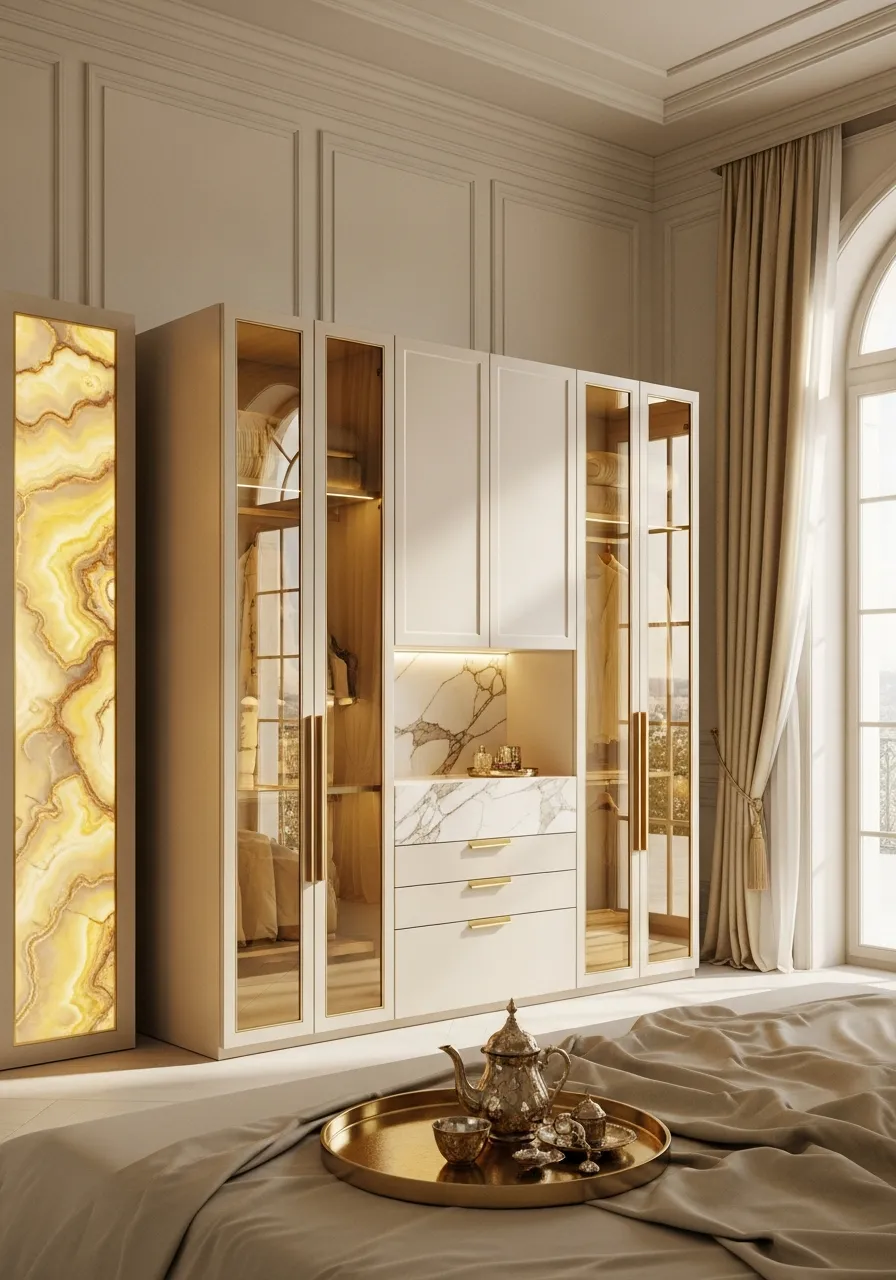 Fadior Brera Wardrobe Suite — 304 stainless steel wardrobe system, front view