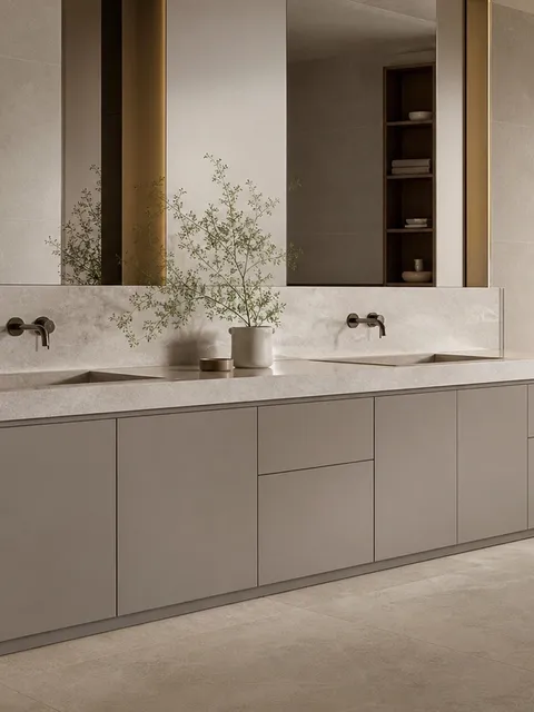 Suite de Baño y Tocador Nacre con Plataforma de Aseo Opal Rainline