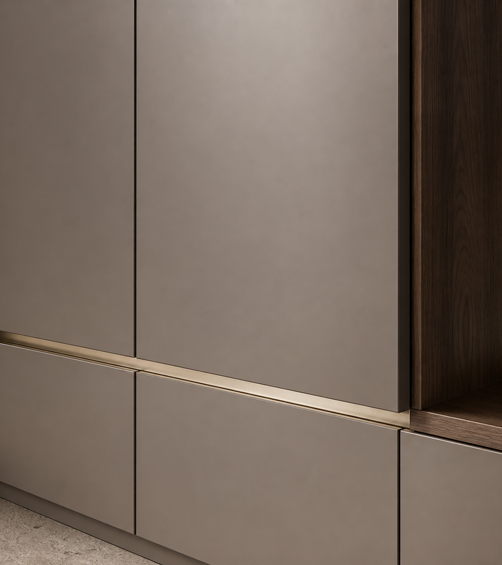 Fadior Savile Entryway Suite with Precision Arrival Wall — close-up of stainless steel finish and hardware detail