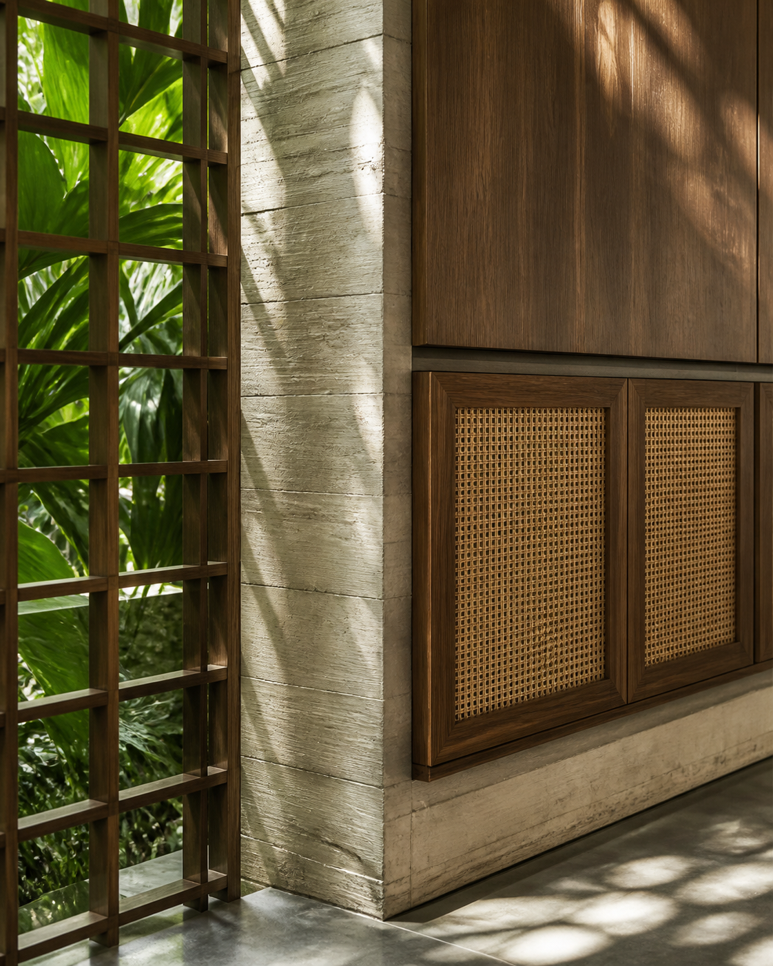 Fadior Cru Wine Cabinet Suite with Monolithic Service Plane — close-up of stainless steel finish and hardware detail