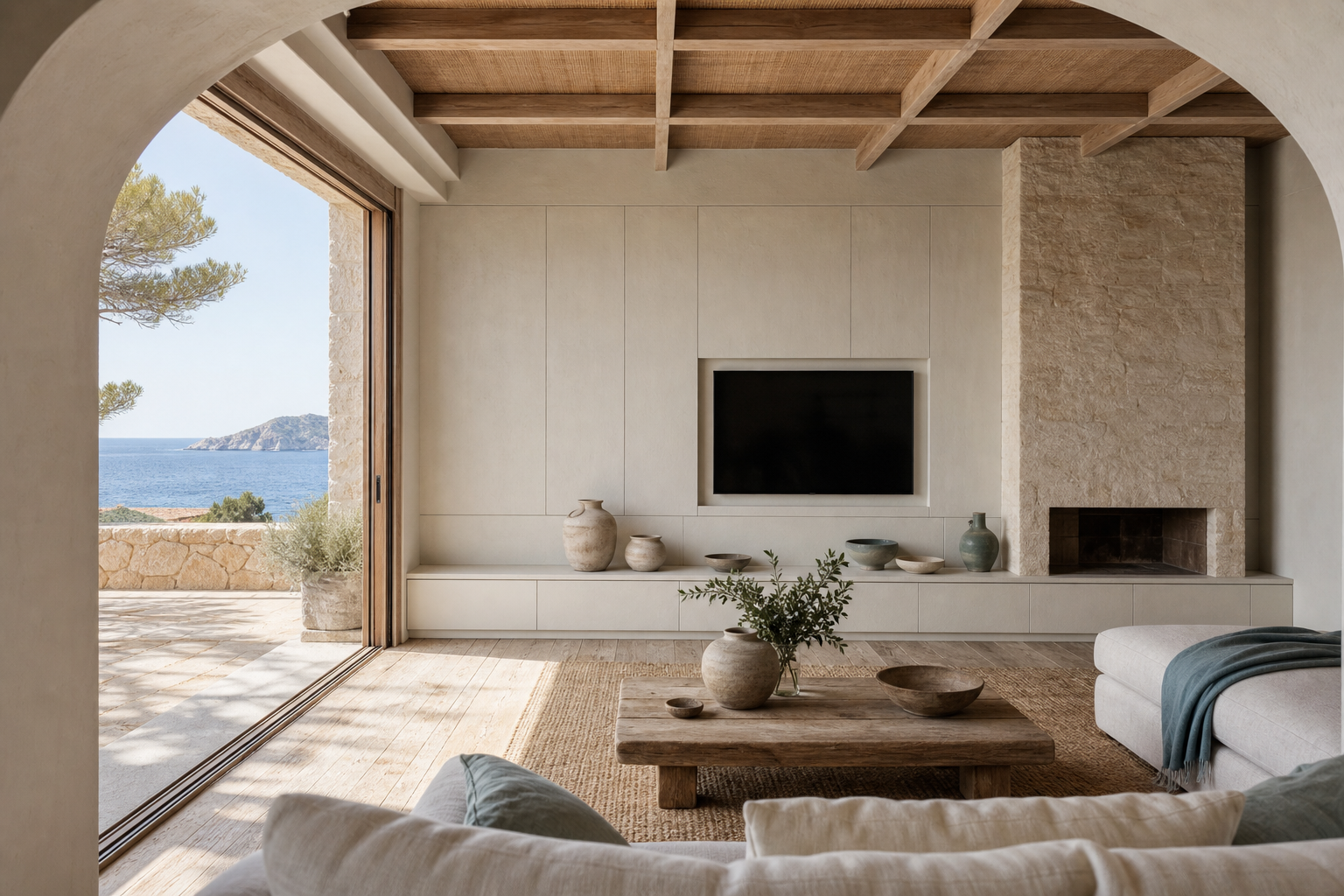 Fadior Galleria Living Room Suite with Modular Display Plinth — lifestyle setting with natural light and residential styling