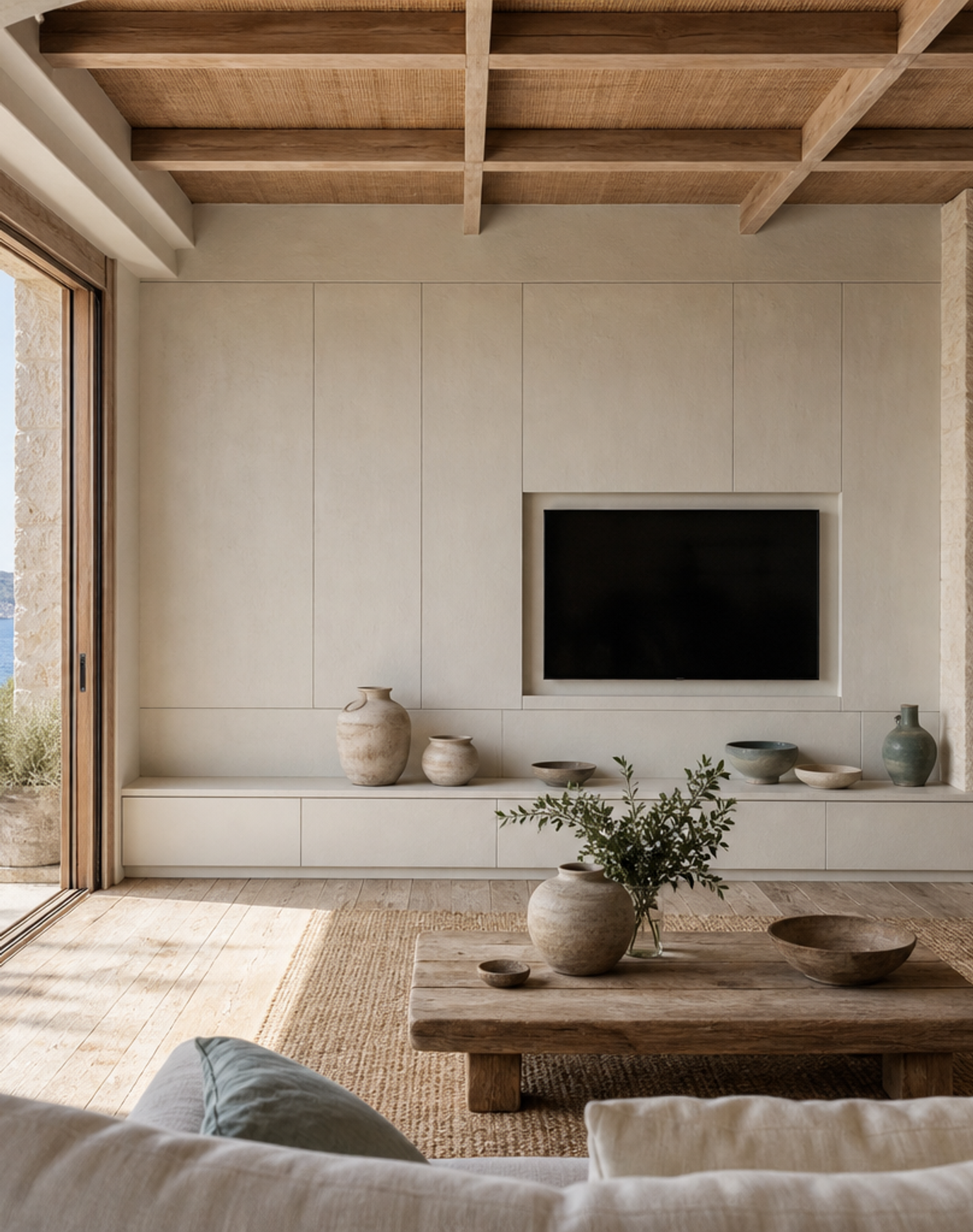 Fadior Galleria Living Room Suite with Modular Display Plinth — lifestyle setting with natural light and residential styling