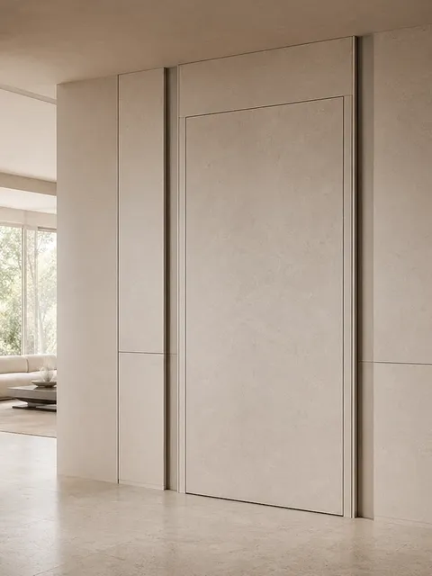 Suite de Puertas Interiores Silhouette con Portal Pivotante de Apertura con Cinta