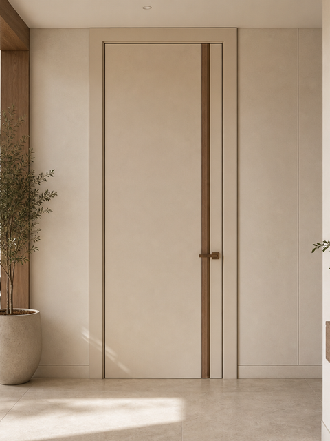 Fadior Alabaster Interior Door Suite with Soft Portal Rhythm — 304 stainless steel interior door system, front view