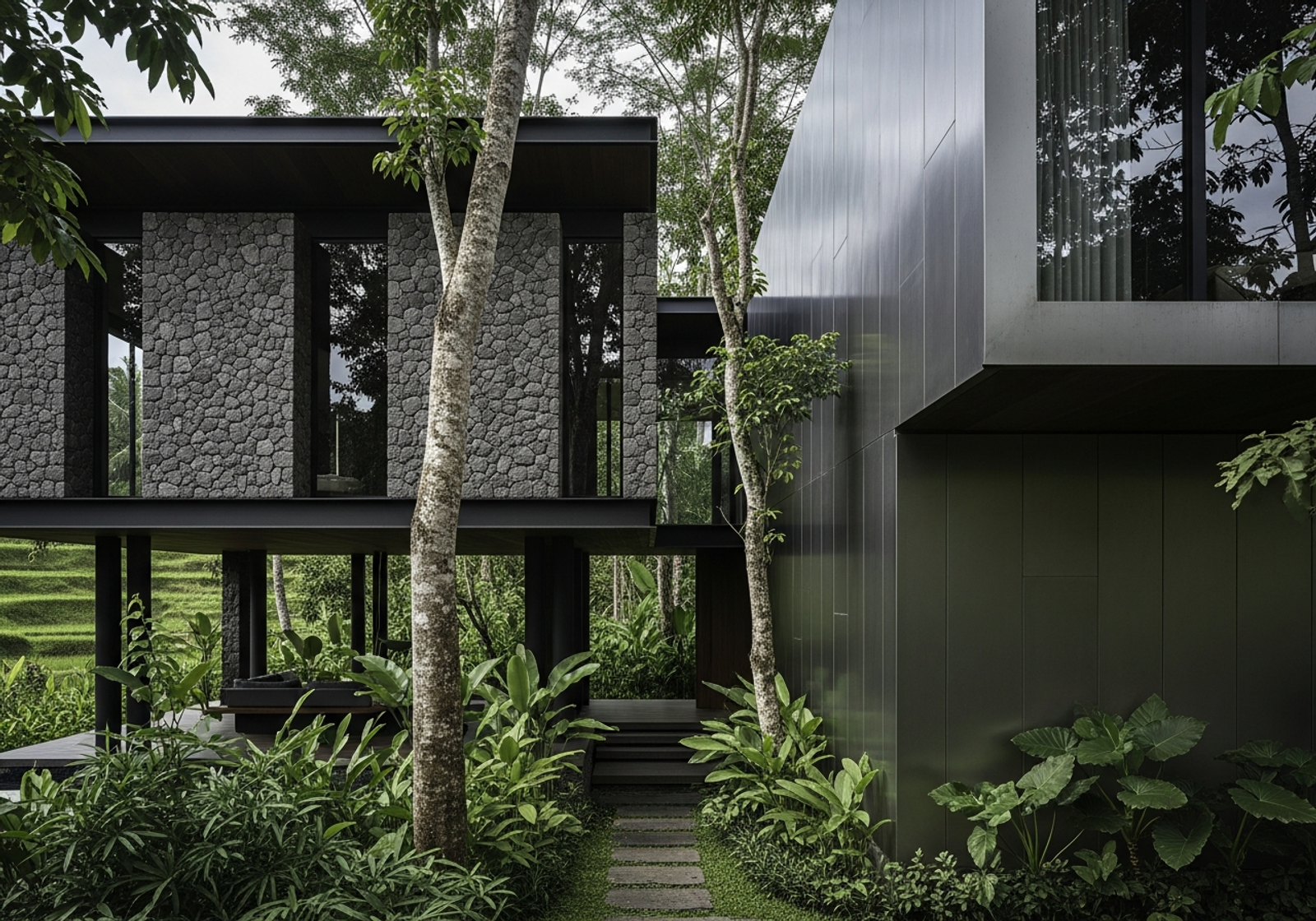 Fadior Ubud Tropical Villa — architectural exterior and landscape context