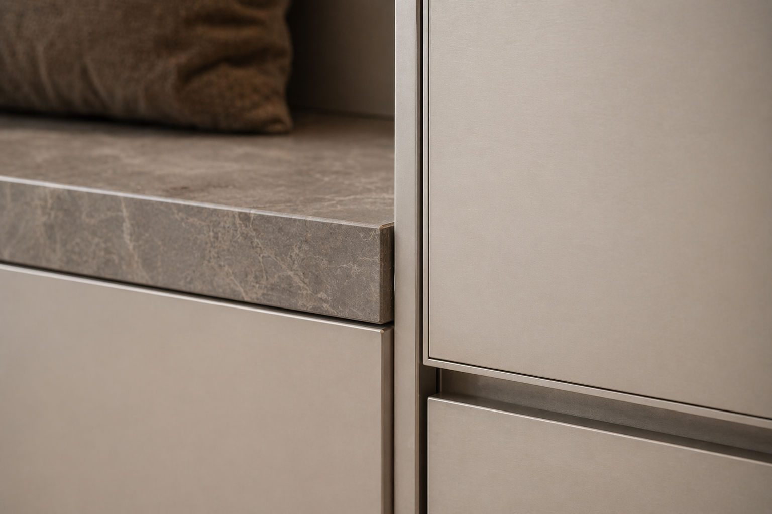 Fadior Archetype Entryway Suite — close-up of stainless steel finish and hardware detail