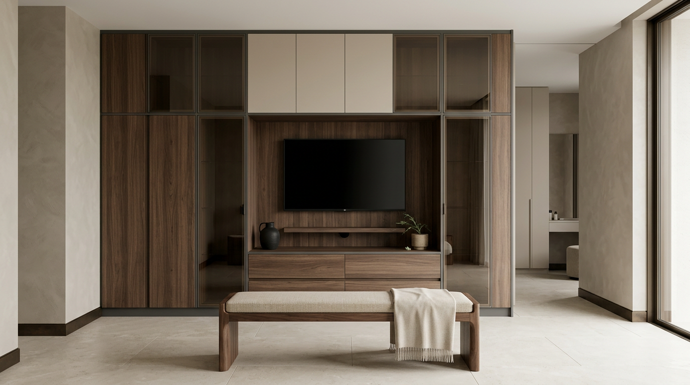 Fadior Zenith Media Console — lifestyle setting with natural light and residential styling