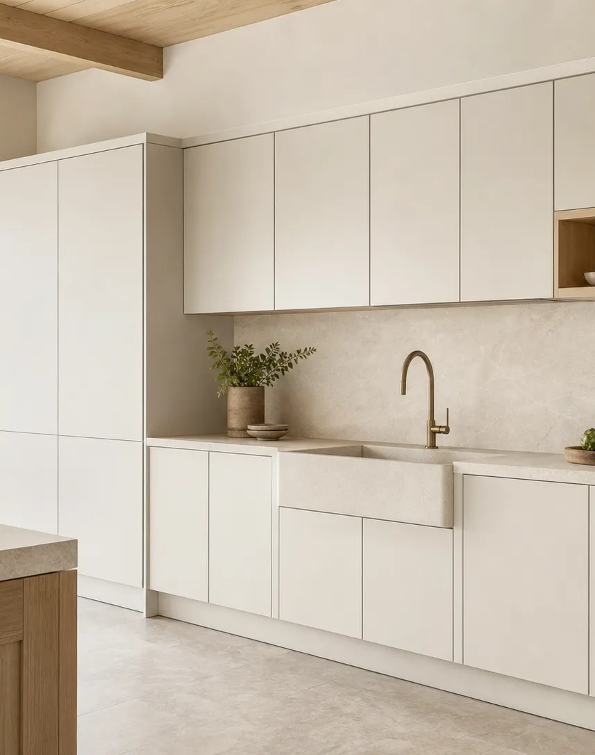 Suite de Cocina Solace con Pared de Lavado y Preparación con Delantal perspectiva interior