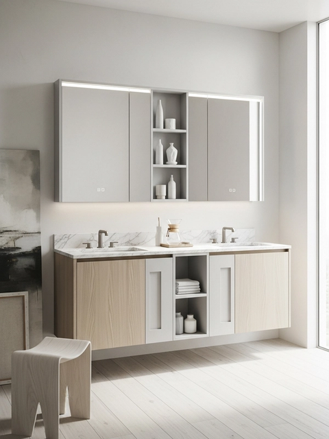 Fadior Ethereal Bath and Vanity Suite — 304 stainless steel bath and vanity system, front view