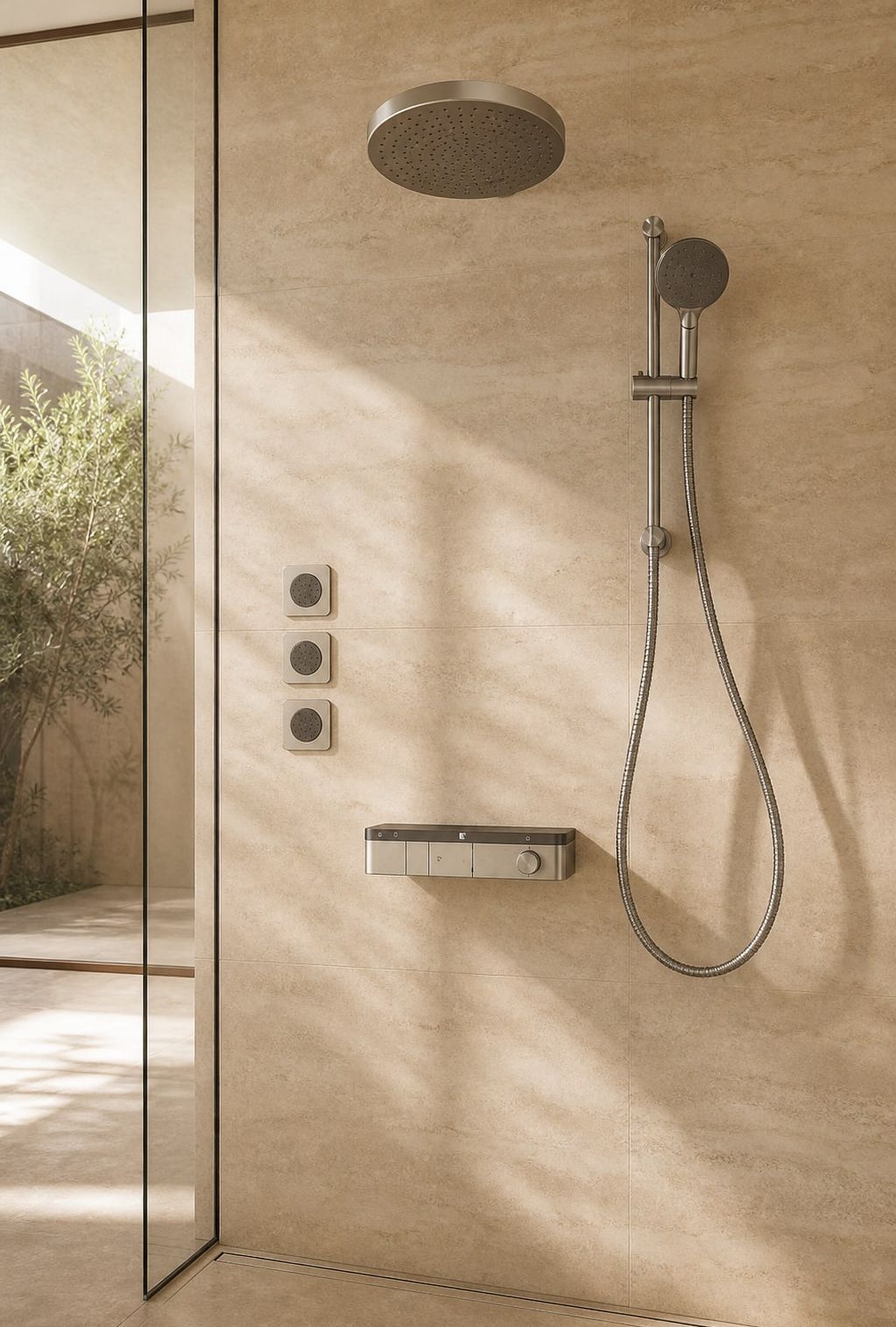 Shower Faucet System styled in a FADIOR HOME interior setting