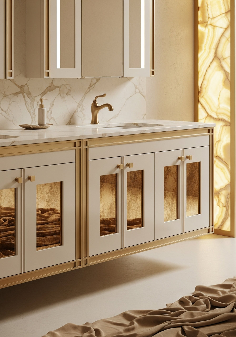Fadior Acqua Bath and Vanity Suite — close-up of stainless steel finish and hardware detail